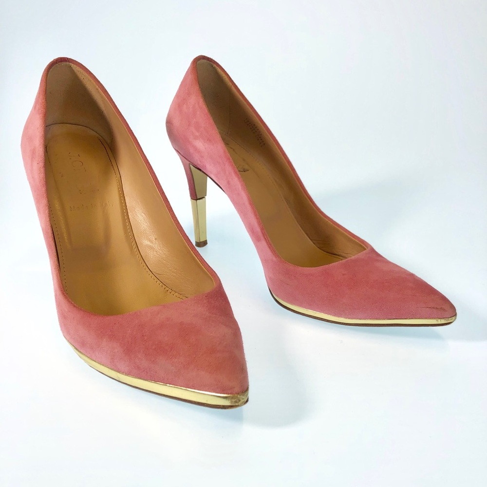 Jcrew pink suede pumps
